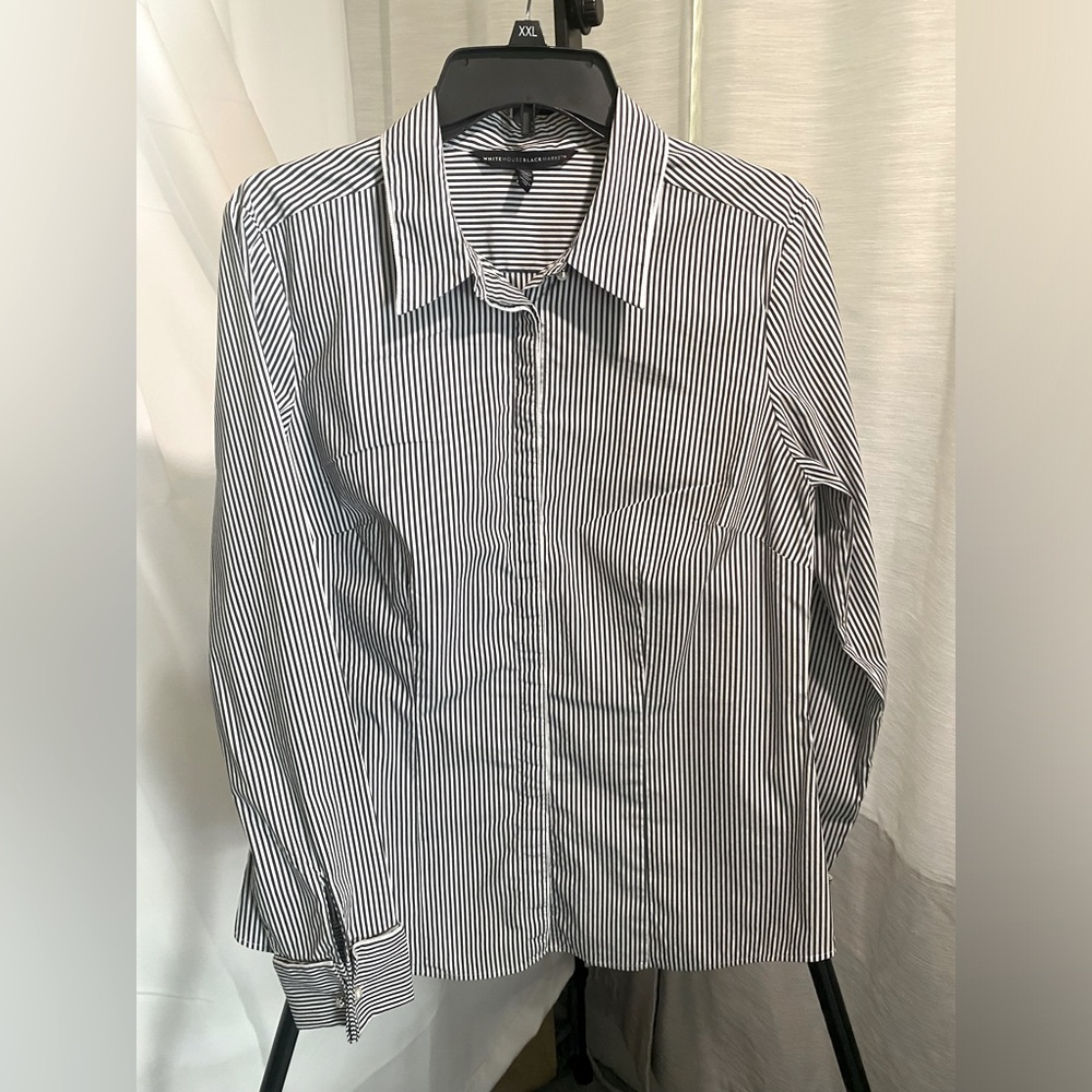 White House black market button up blouse size 10